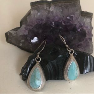 Vintage 925 turquoise earrings Mexico stamped